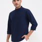 Navy Blue Solid Slim Fit Casual Shirt | Greenfibre