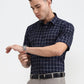 Blue Checked Regular Fit Formal Shirt | Greenfibre