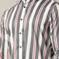 Grey Striped Slim Fit Party Wear Shirt | JB Studio