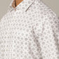White Printed Regular Fit Formal Shirt | JadeBlue