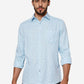 Blue Printed Smart Fit Semi Casual Shirt | Greenfibre