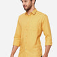 Yellow Checked Smart Fit Semi Casual Shirt | Greenfibre