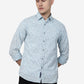 Blue Printed Slim Fit Casual Shirt | Greenfibre
