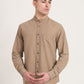 Khaki Solid Slim Fit Casual Shirt | Greenfibre