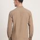 Khaki Solid Slim Fit Casual Shirt | Greenfibre