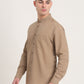 Khaki Solid Slim Fit Casual Shirt | Greenfibre