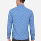 Campanula Blue Printed Slim Fit Semi Casual Shirt | Greenfibre