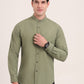 Green Solid Slim Fit Casual Shirt | Greenfibre