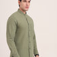 Green Solid Slim Fit Casual Shirt | Greenfibre