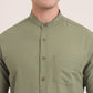 Green Solid Slim Fit Casual Shirt | Greenfibre