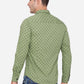 Meadow Green Printed Slim Fit Semi Casual Shirt | Greenfibre