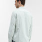 Light Green Striped Smart Fit Semi Casual Shirt | Greenfibre