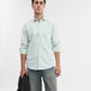 Light Green Striped Smart Fit Semi Casual Shirt | Greenfibre
