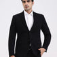 Black Solid Regular Fit Blazer | Greenfibre