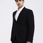 Black Solid Regular Fit Blazer | Greenfibre