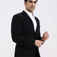 Black Solid Regular Fit Blazer | Greenfibre