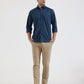 Blue Solid Smart Fit Semi Casual Shirt | Greenfibre