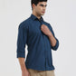 Blue Solid Smart Fit Semi Casual Shirt | Greenfibre
