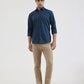 Blue Solid Smart Fit Semi Casual Shirt | Greenfibre