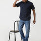 Navy Blue Solid Slim Fit Casual Shirt | Greenfibre