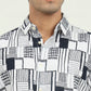 White & Black Printed Slim Fit Casual Shirt | JadeBlue