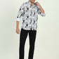 White & Black Printed Slim Fit Casual Shirt | JadeBlue