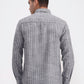 Grey Striped Slim Fit Casual Shirt | Greenfibre
