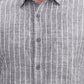 Grey Striped Slim Fit Casual Shirt | Greenfibre