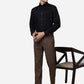 Brown Solid Slim Fit Formal Trouser | Greenfibre