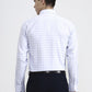 White & Blue Checked Regular Fit Formal Shirt | Greenfibre