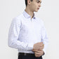 White & Blue Checked Regular Fit Formal Shirt | Greenfibre