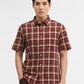Maroon Checked Slim Fit Casual Shirt | Greenfibre