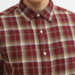 Maroon Checked Slim Fit Casual Shirt | Greenfibre