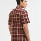 Maroon Checked Slim Fit Casual Shirt | Greenfibre