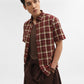 Maroon Checked Slim Fit Casual Shirt | Greenfibre