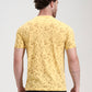 Buff Yellow Printed Slim Fit T-Shirt | Greenfibre