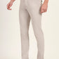 Cream Solid Slim Fit Casual Trouser | Greenfibre