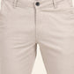 Cream Solid Slim Fit Casual Trouser | Greenfibre