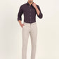 Cream Solid Slim Fit Casual Trouser | Greenfibre
