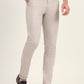 Cream Solid Slim Fit Casual Trouser | Greenfibre