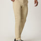 Beige Solid Slim Fit Casual Trouser | Greenfibre