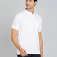 White Solid Regular Fit Polo T-Shirt | Greenfibre