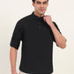 Black Solid Slim Fit Short Kurta | Greenfibre