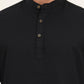 Black Solid Slim Fit Short Kurta | Greenfibre