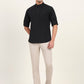 Black Solid Slim Fit Short Kurta | Greenfibre