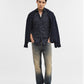 Navy Blue Printed Tailored Fit Semi Casual Shirt | Greenfibre