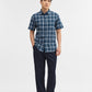 Teal Checked Slim Fit Casual Shirt | Greenfibre