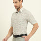 Beige & Green Printed Regular Fit Formal Shirt | JadeBlue
