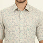 Beige & Green Printed Regular Fit Formal Shirt | JadeBlue