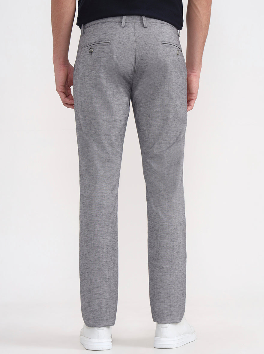 Dark Grey Solid Super Slim Fit Casual Trouser | Greenfibre